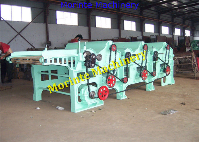 Three rollers MT250 cotton waste recycling machine with bamboo conveyor feeder